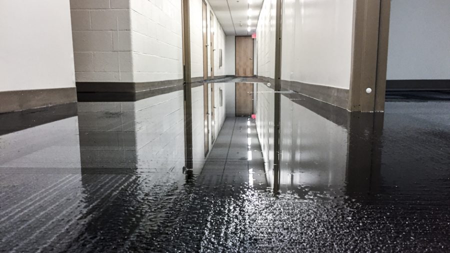 Water in White: thunderstorm causes flooding on campus