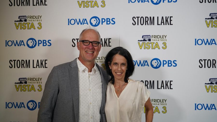 Directors Beth Levison and Jerry RIsius at the premiere of their documentary 'Storm Lake'.
