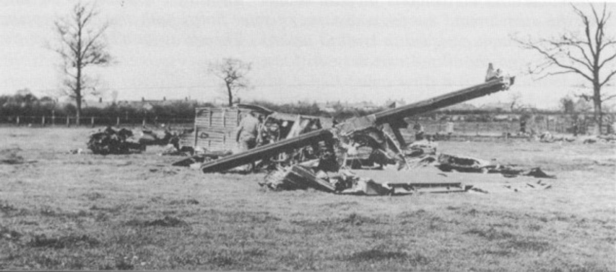 The wreckage of Dick's plane. Photo provided by Phoebe Feis.